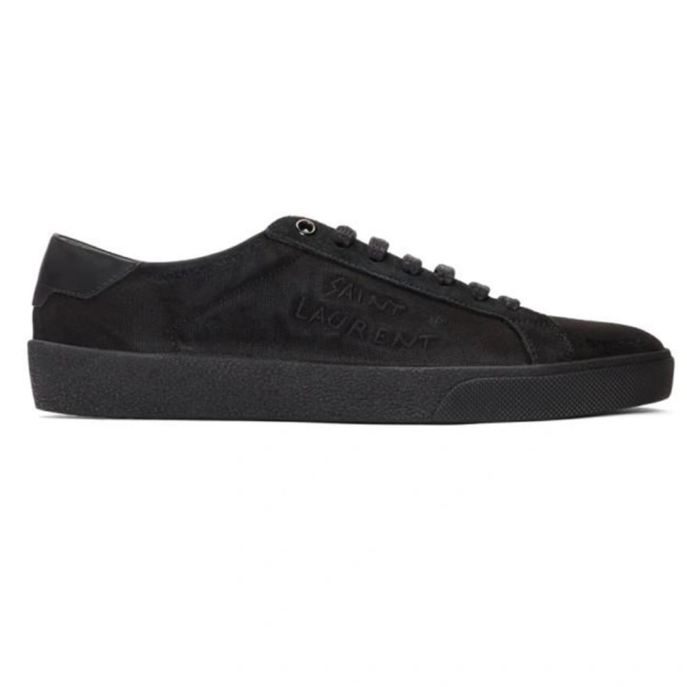 SAINT LAURENT
Black Damaged Canvas Court Classic SL06 Sneakers